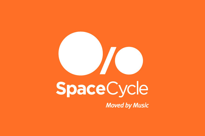 identity sport indoor cycling spinning wheel minimal identity minimal logo circle orange sport design branding 