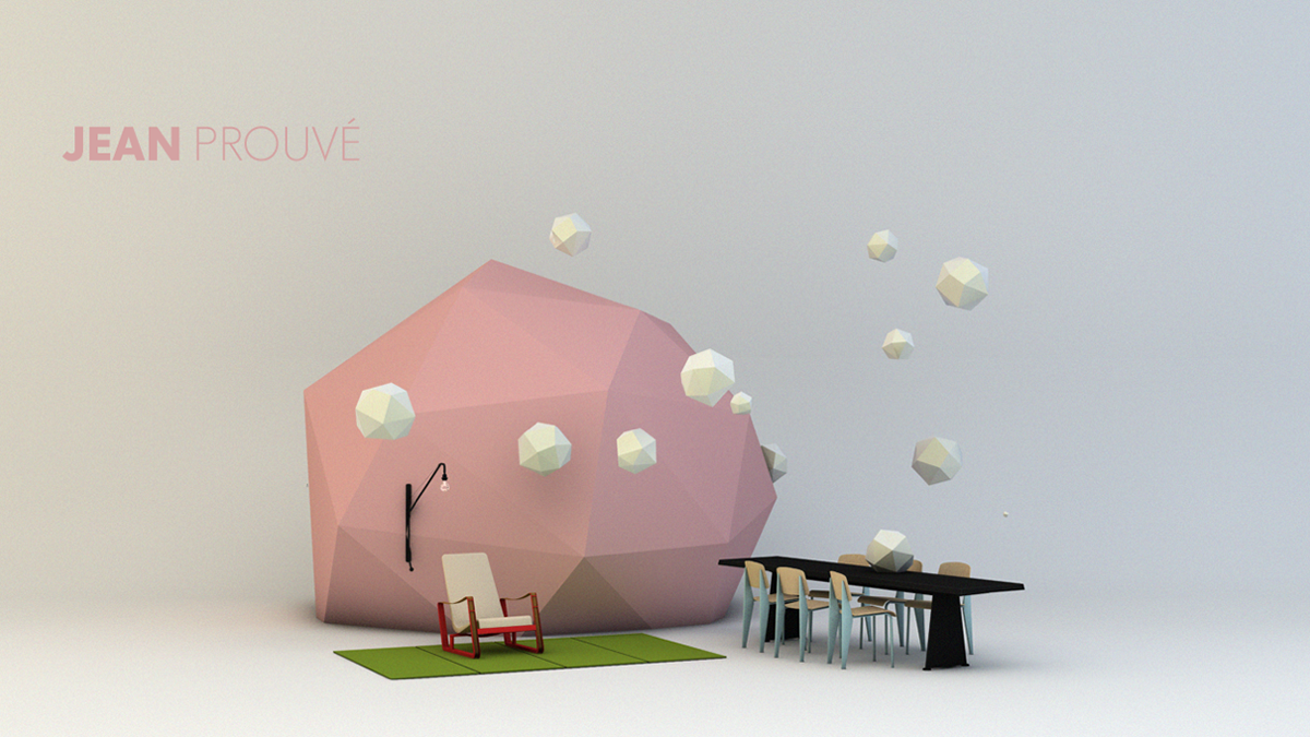 3D Digital Art  Vitra EAMES house bird c4d cinema 4d design Interior furniture
