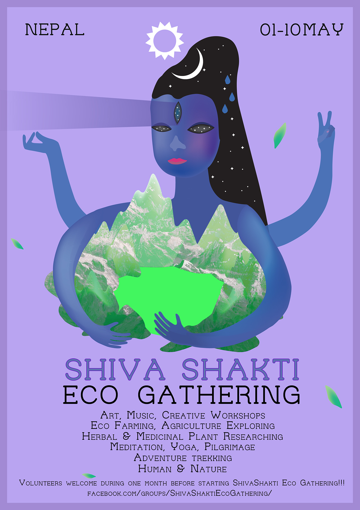 shiva festival nepal mountains Nature fest Hindu flyer poster card