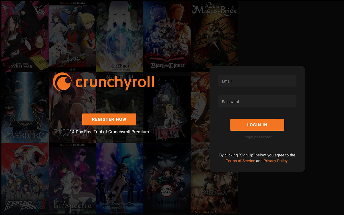 anime Crunchyroll design Figma photoshop ux Web Design 