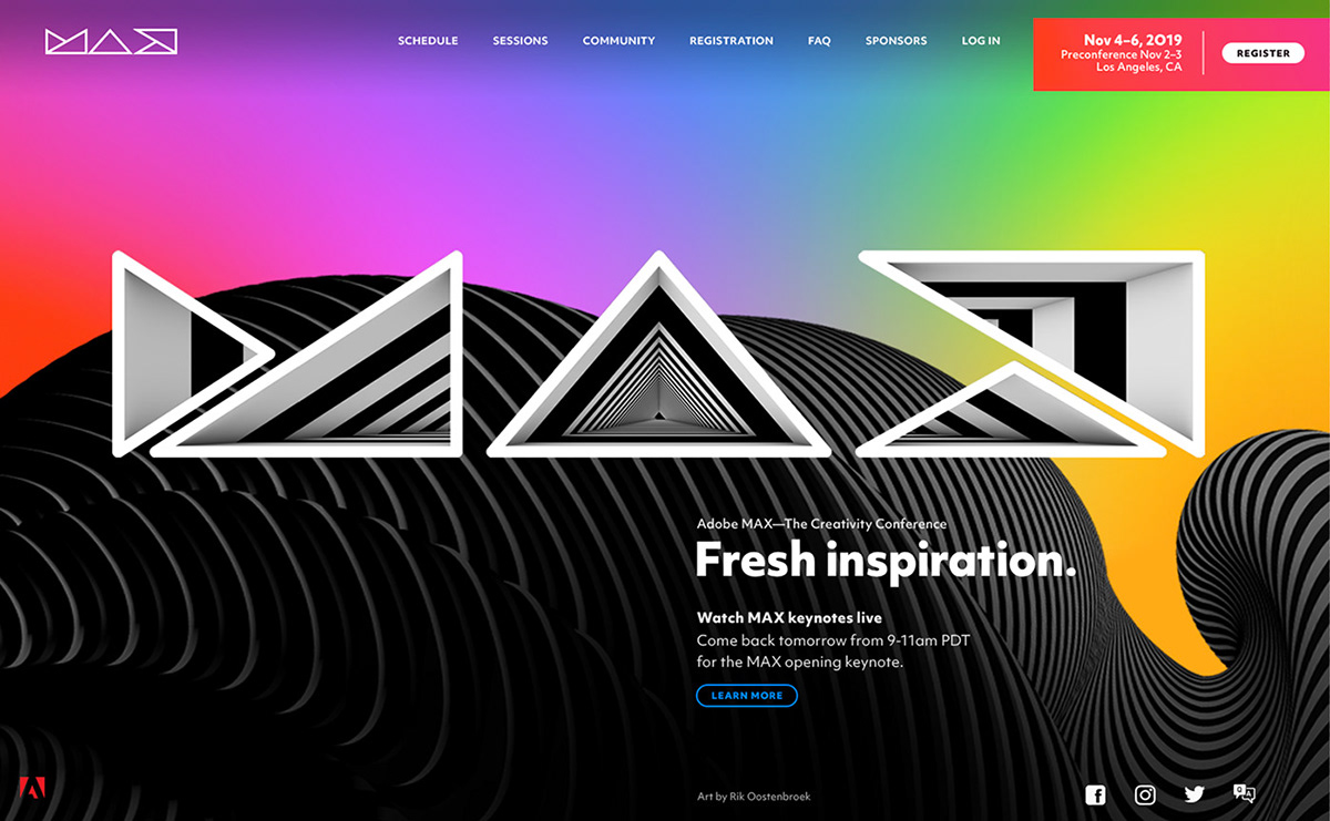 3D abstract branding  Colourful  print rainbow Rik wallpaper adobe MAX