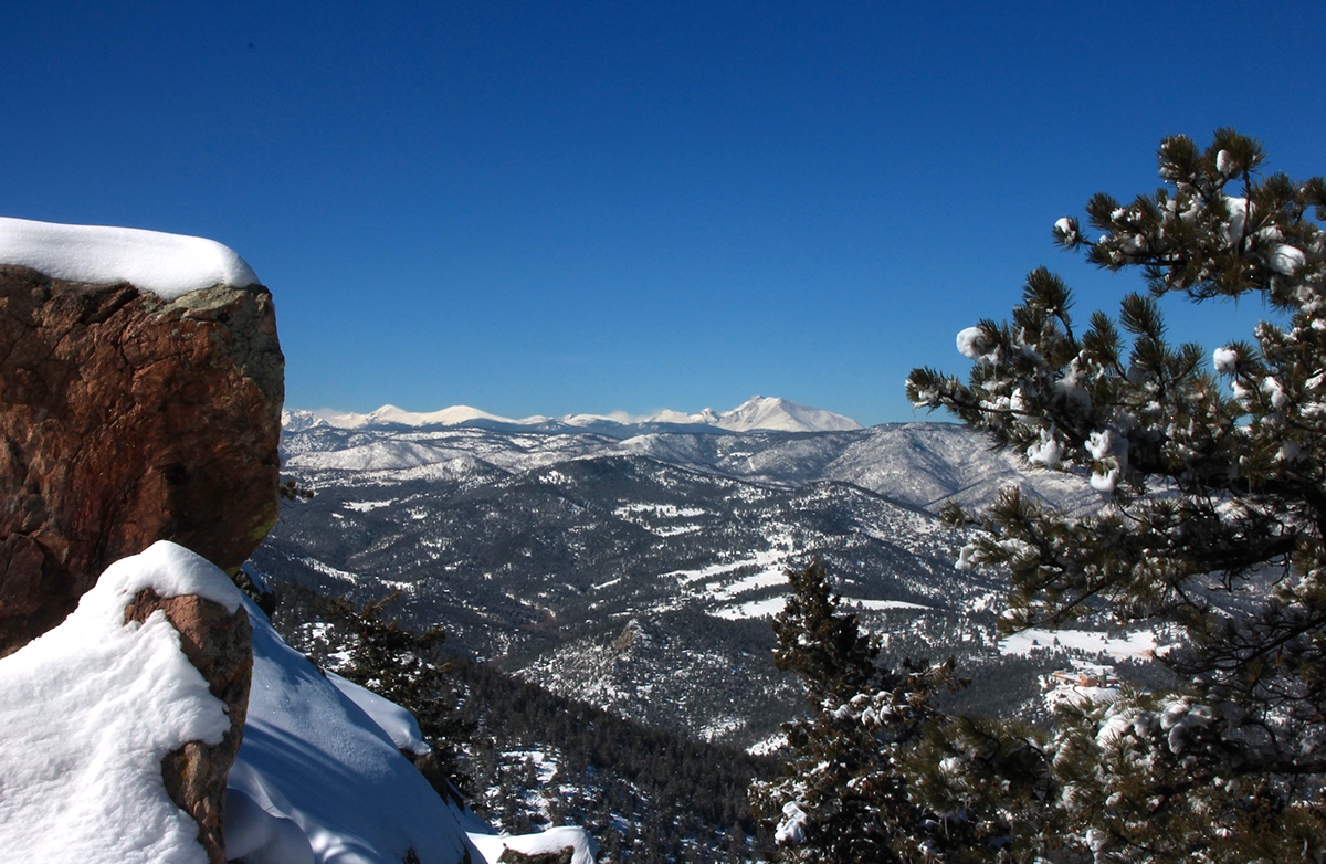 Flagstaff  boulder  Snow winter  mountains  landscapes