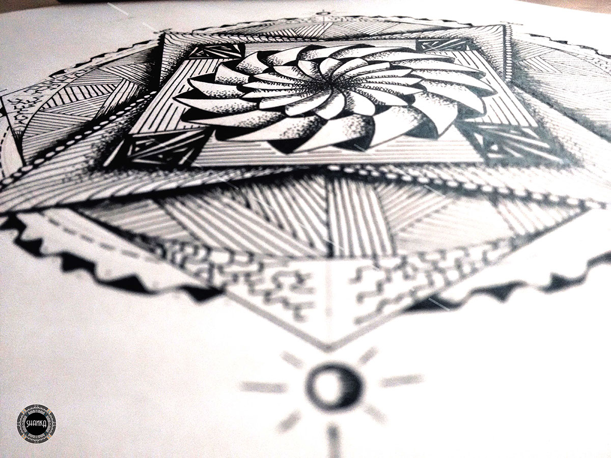 doodle crosshatching dots star Sun Rotring pigma FaberCastell rapidograph
