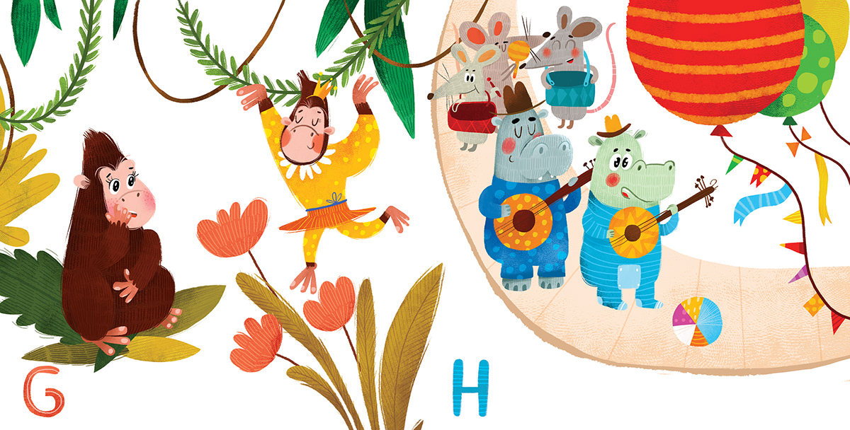 cartoon animal illustration Character design  digital illustration Procreate bedtime children kids children illustration children's book