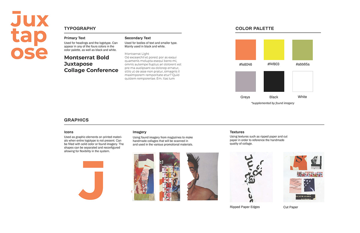 branding  collage conference ripped typography   juxtapose poster name badge motion graphic Wearable