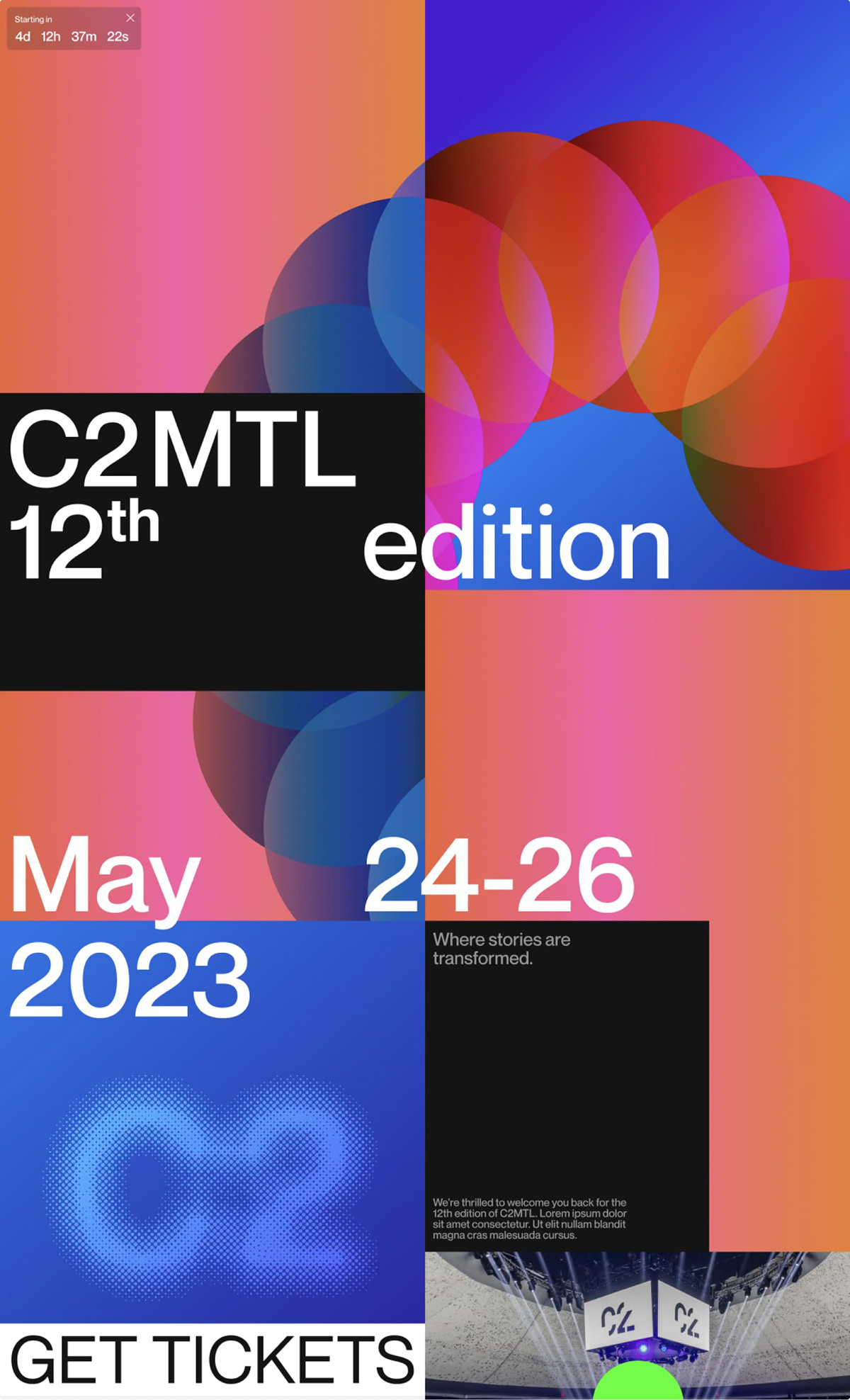 Creativity Website Montreal business lens Event calendar speakers C2