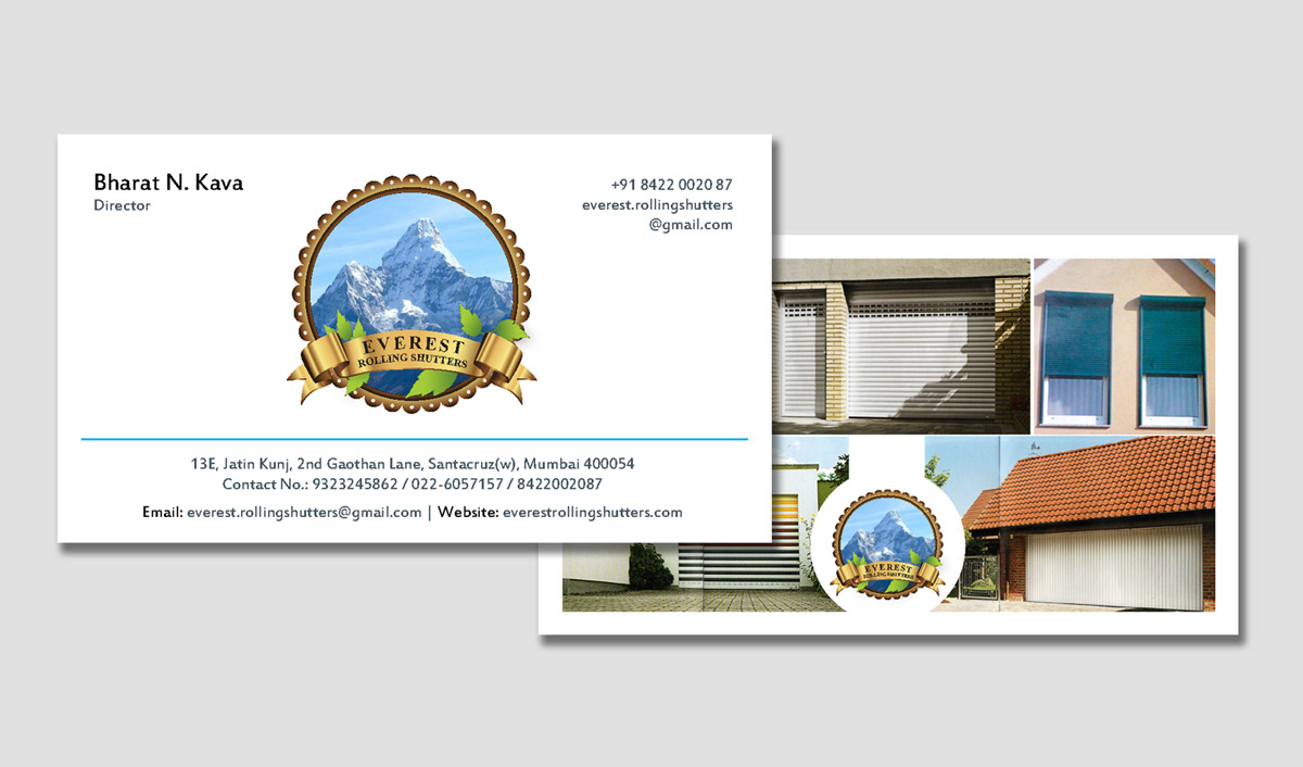 brochure a5 brochure Website business card Leterhead logo visiting card Everest_Rolling_Shuters