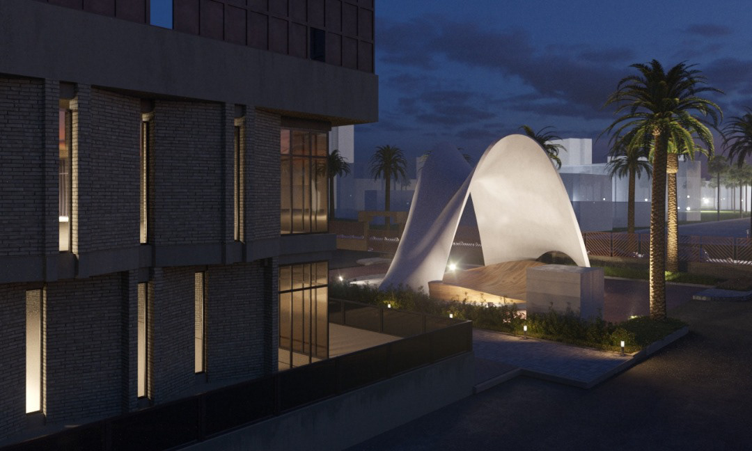 arch architecture design organic parametric pavilion Saudi viz