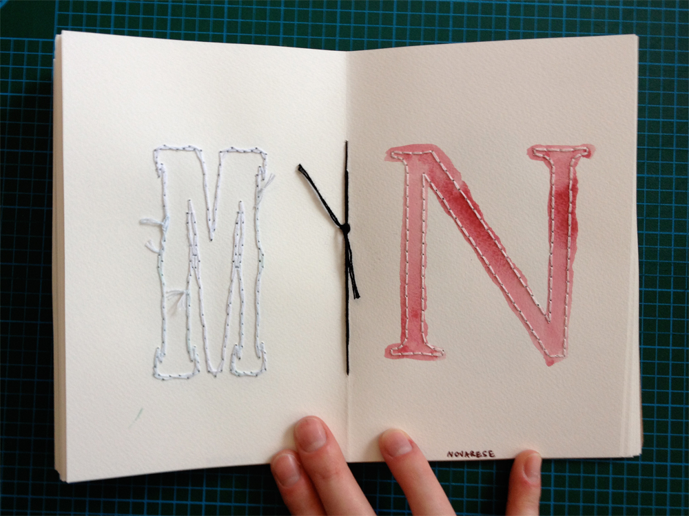 sketchbook Sketchbook 2012 watercolor stitching sewing lettering alphabet type stitch