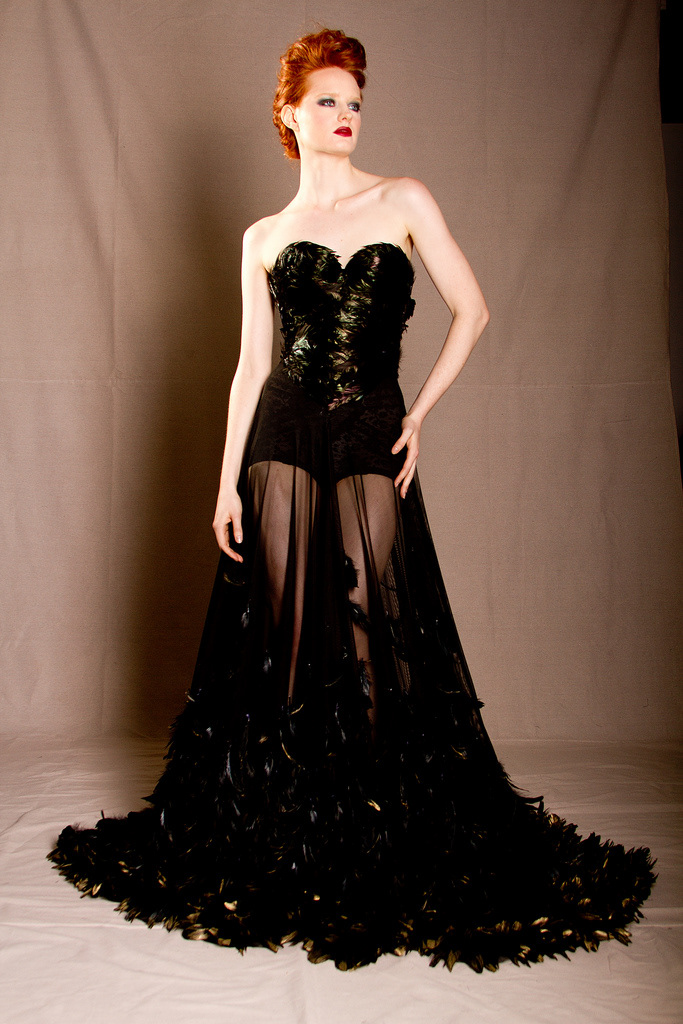 the raven feather design dress