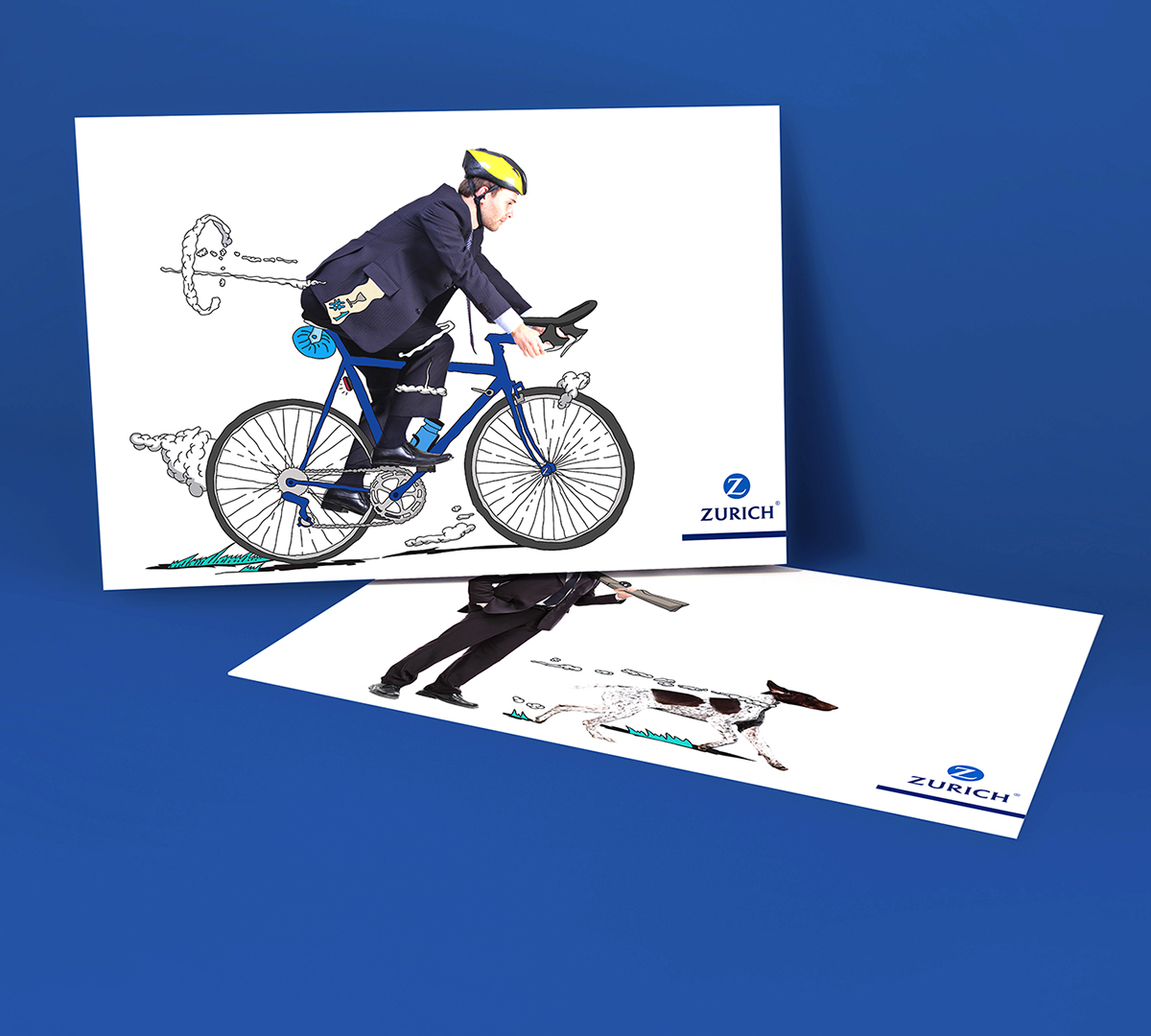 Zurich insurance car hybrid velocity draw safety ecologic bunker newsletter postcards Hunt Bike blue smoke