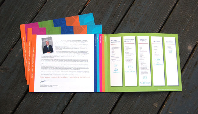 bright colors self-cover annual report Bi-fold