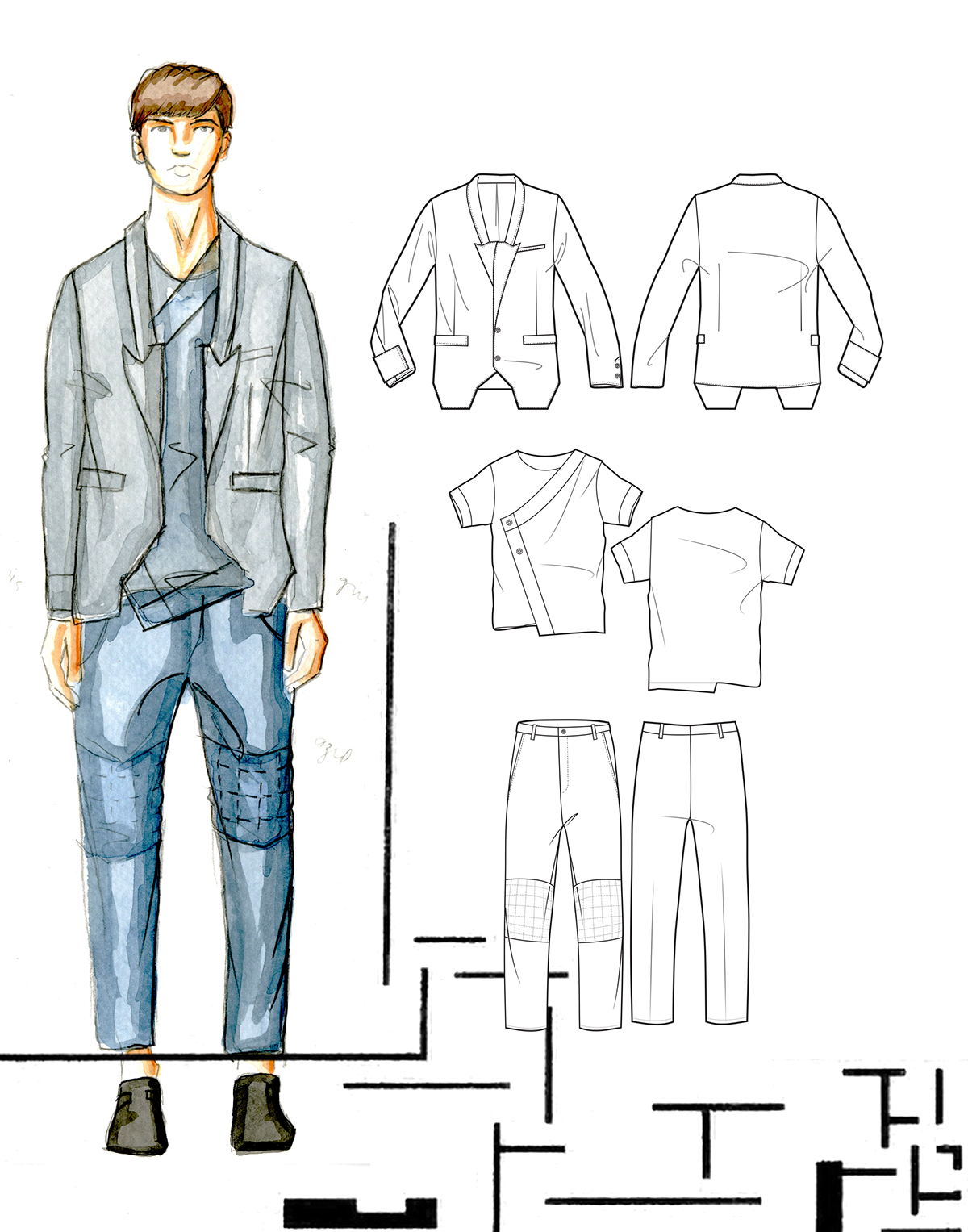 fashion design Menswear fashion illustration