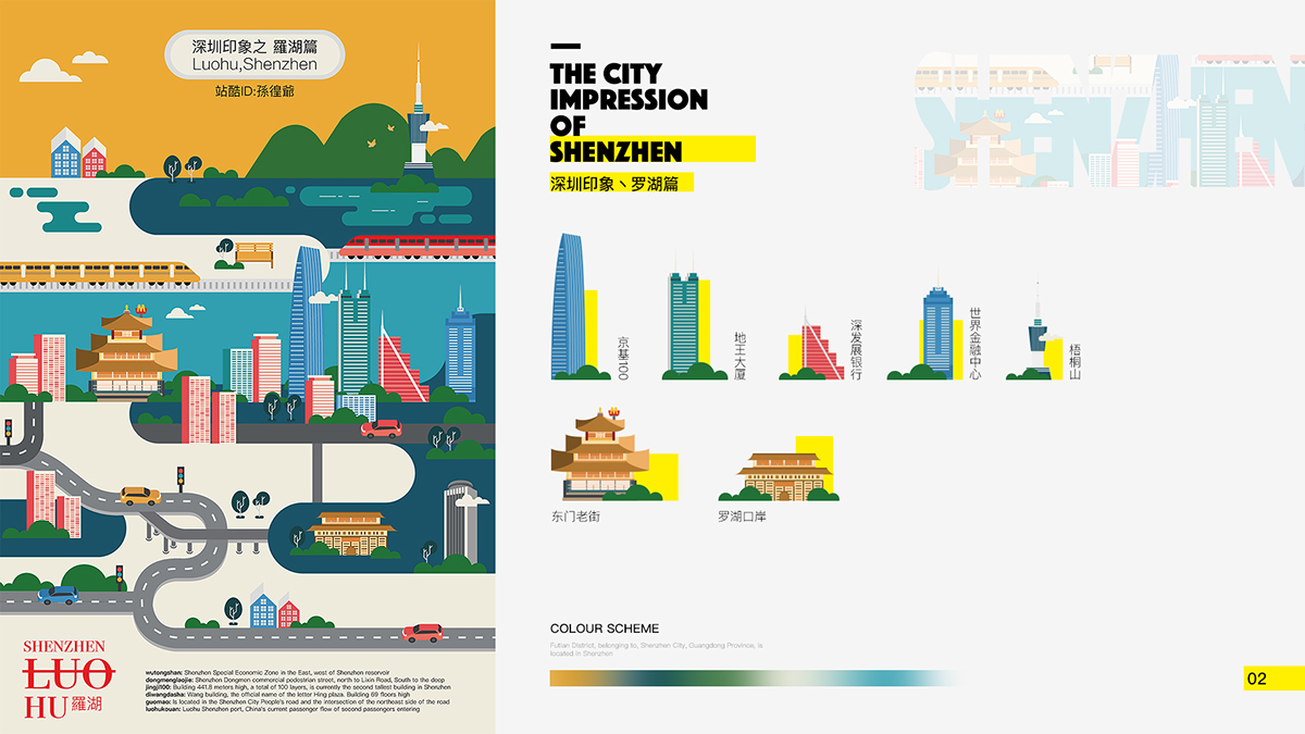 ILLUSTRATION  city map china Shenzhen metro traffic building 平安大厦 地王大厦