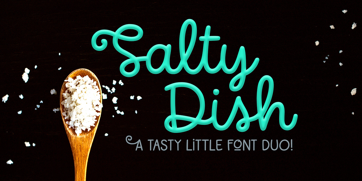 salty dish font Typeface Script sans-serif duo pair Fun cute