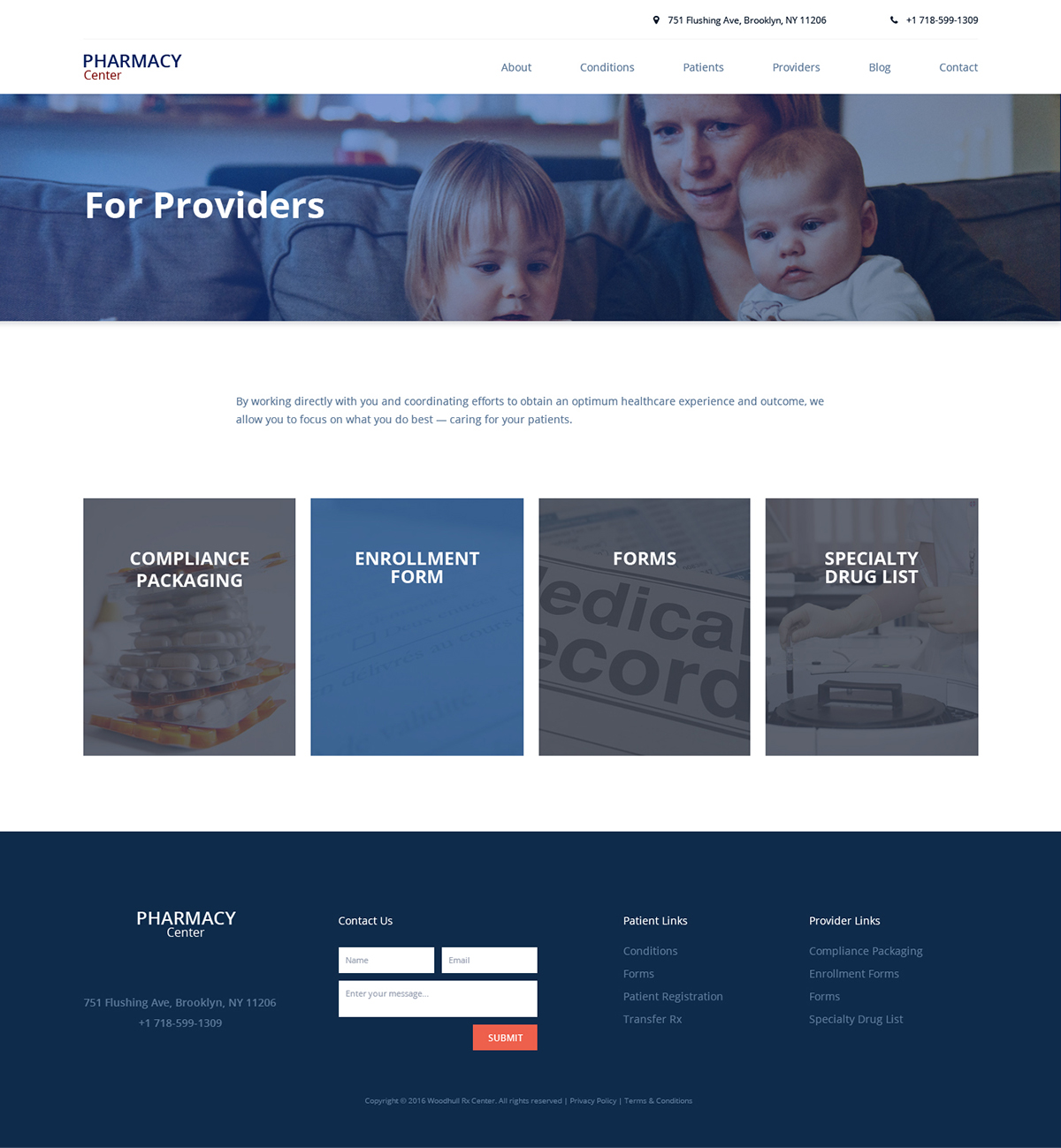 Website Web Design  UI ux redesign pharmacy clinic blue clean medical