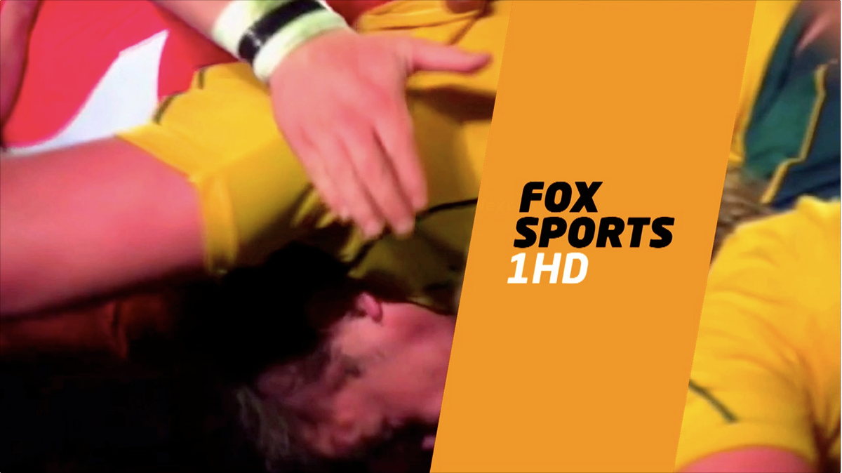 tv FOX sport identity grid yellow brand video Dynamic Adaptive pitch motion television screen