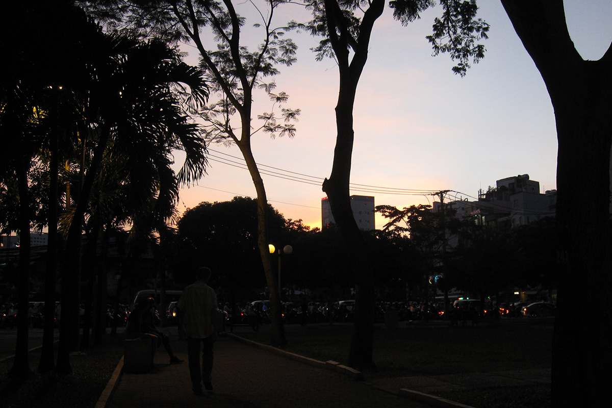 city saigon streets gentle lights Sun