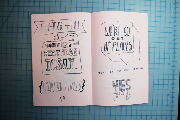 type Zines Booklet hand-drawn illustrations black and white Two-Tone