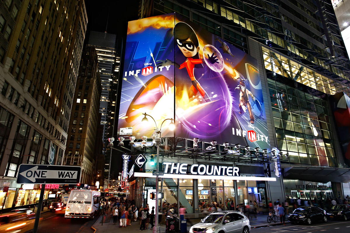 disney inifinity Outdoor times square New York los angles video game