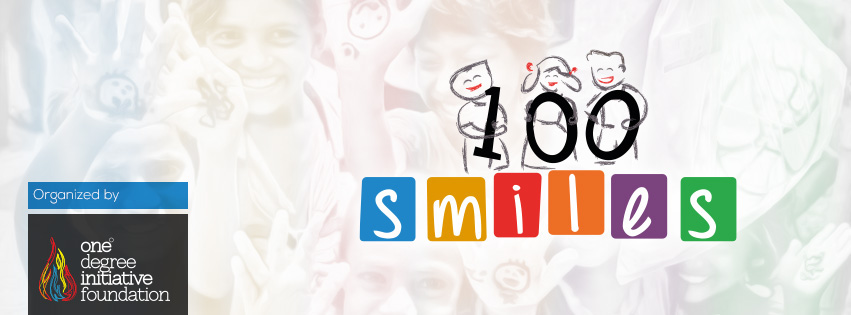 1di 100 smiles Eid volunteerism logo envelope design print Icon flyer