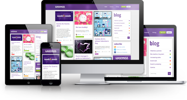 purple  blog  responsive  weemss  event management grid