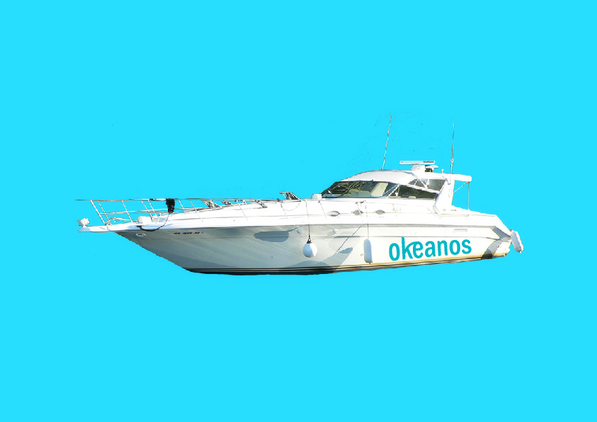 okeanos underwater tourism logo type symbol