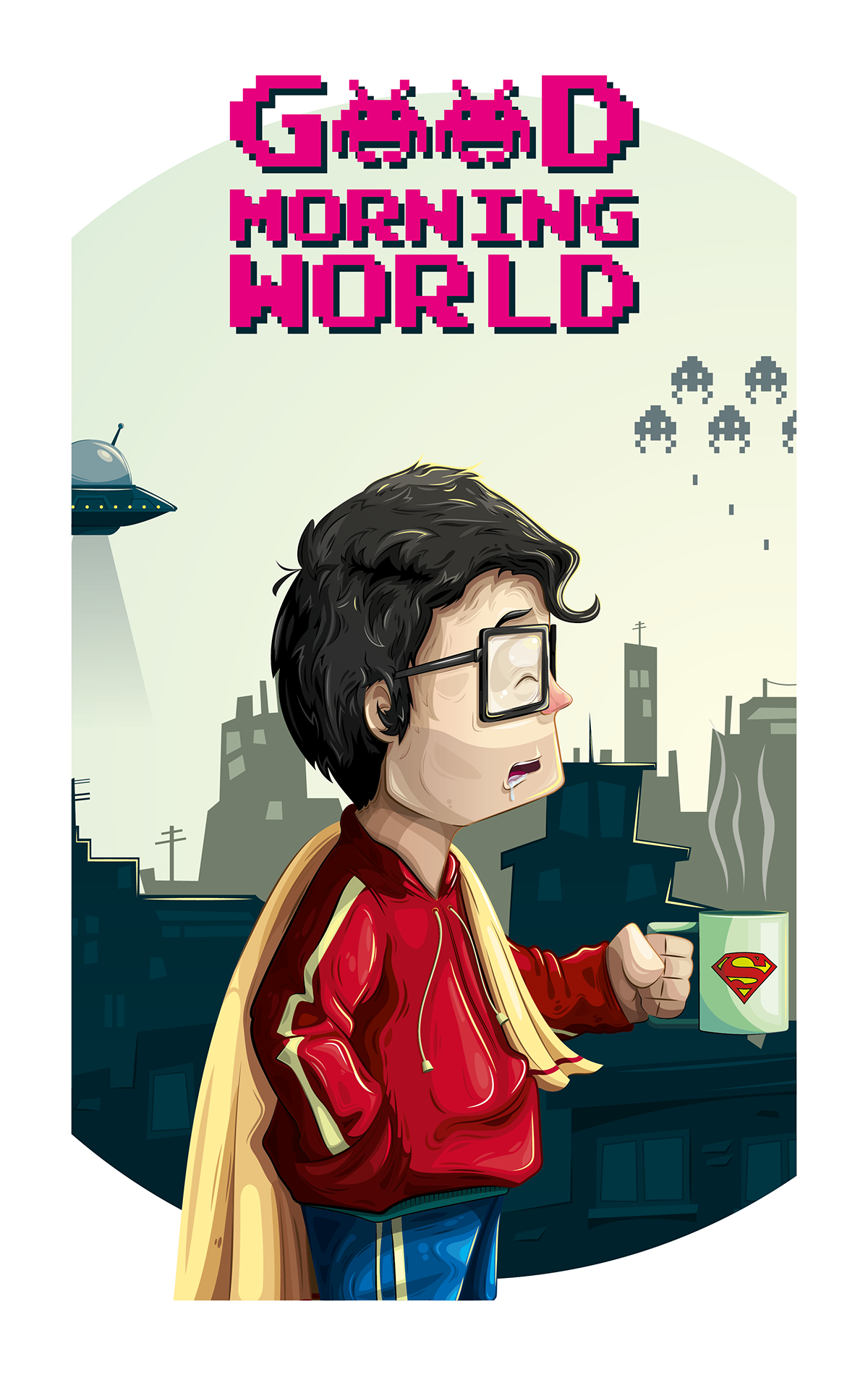 superman glasses bathe baño  Toalla heroe cudriz ciudad nave espacial sueño cafe  taza Coffee world