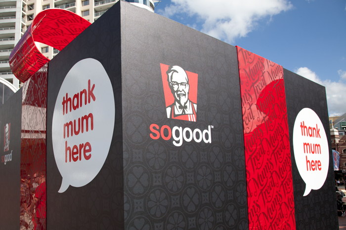 environmental design KFC Mother's Day Photobooth photo darling harbour sydney present giant box