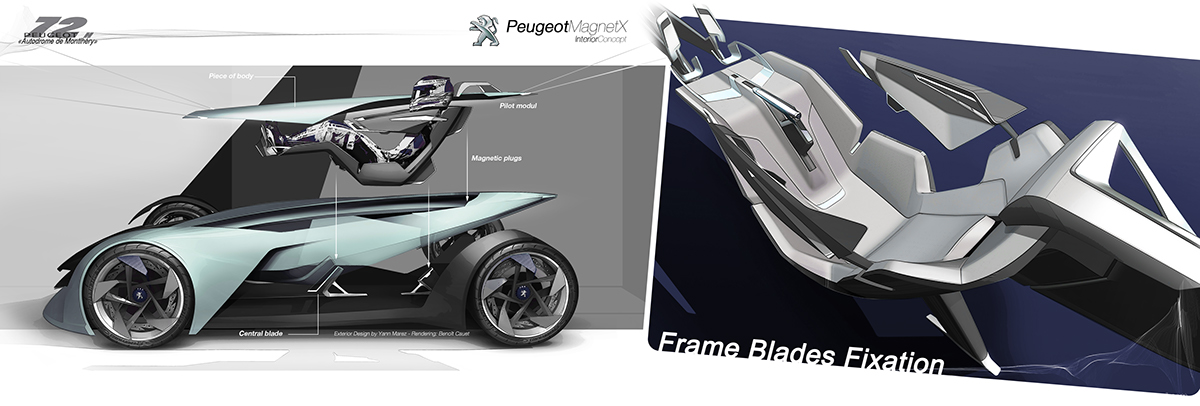 PEUGEOT Workshop ISD Sport Driving cockpit Magnet Plug concept design automotive   sketch Alias modeling