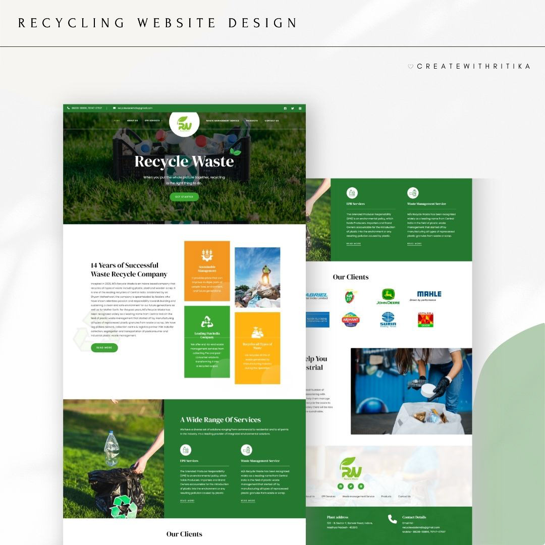 Website Design Figma wordpress recycle industry