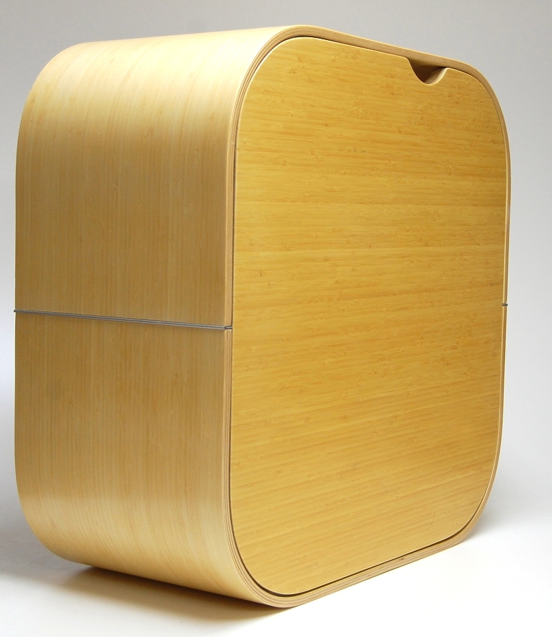 Wall Mounted desk bent-plywood bamboo walnut veneer