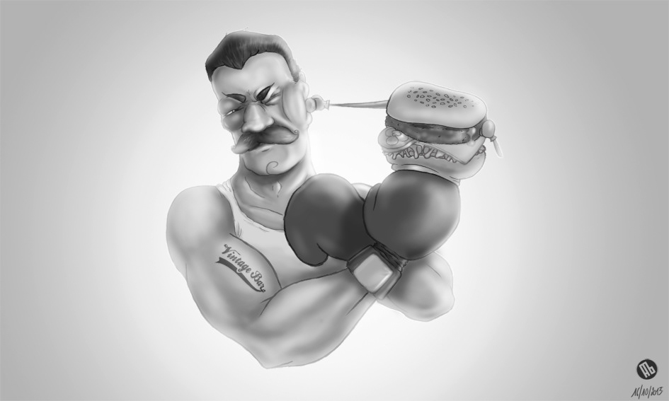 Vintage Bar Louvain-la-Neuve Boxer burger graphic battle Do It Ürself speedpainting 3hours