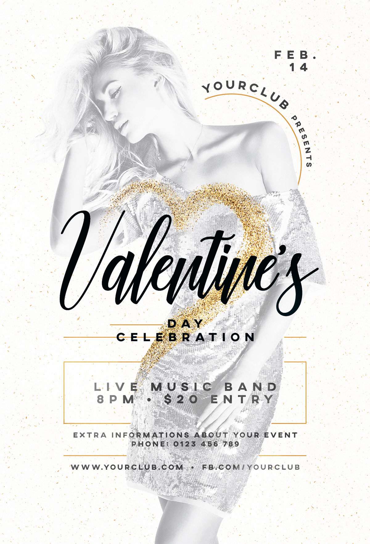 valentine Valentine's Day Love elegant flyer poster cover template modern minimalist