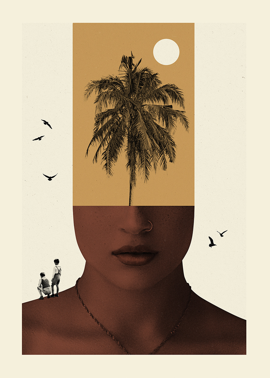ILLUSTRATION  collage poster Retro woman man surrealism magazine editorial cover