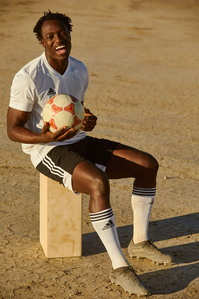 adidas soccer football workout athlete desert portrait sweat action commercial