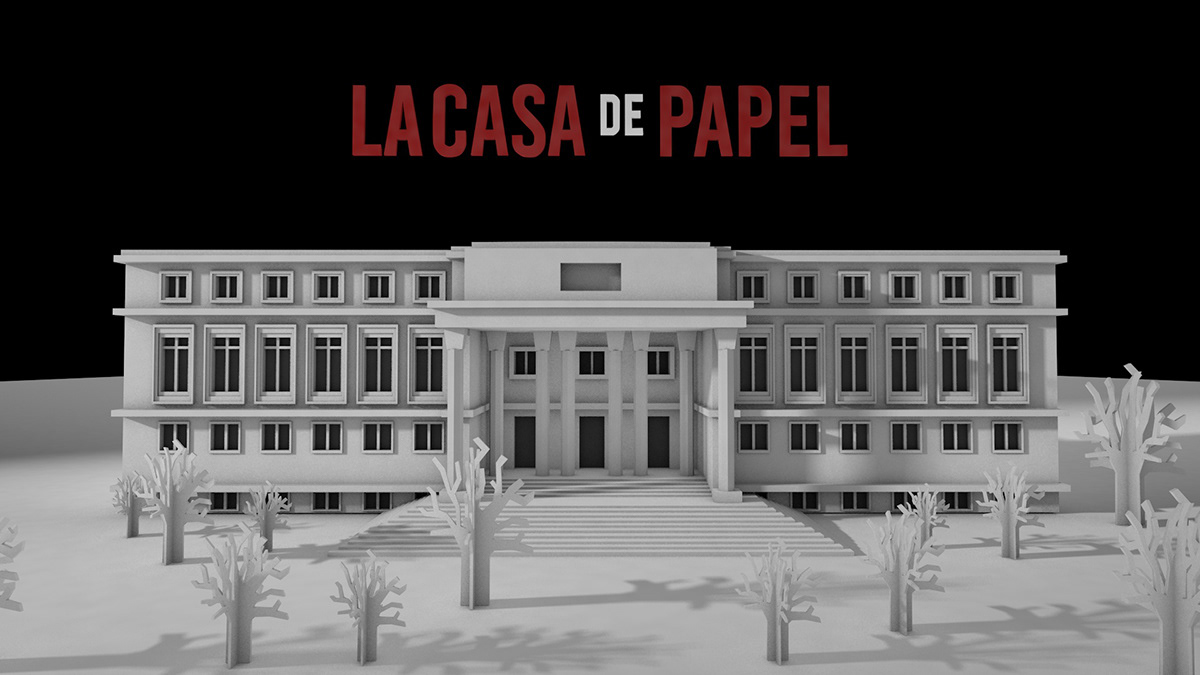 3D casa di carta casa de papel cinema 4d casa papel