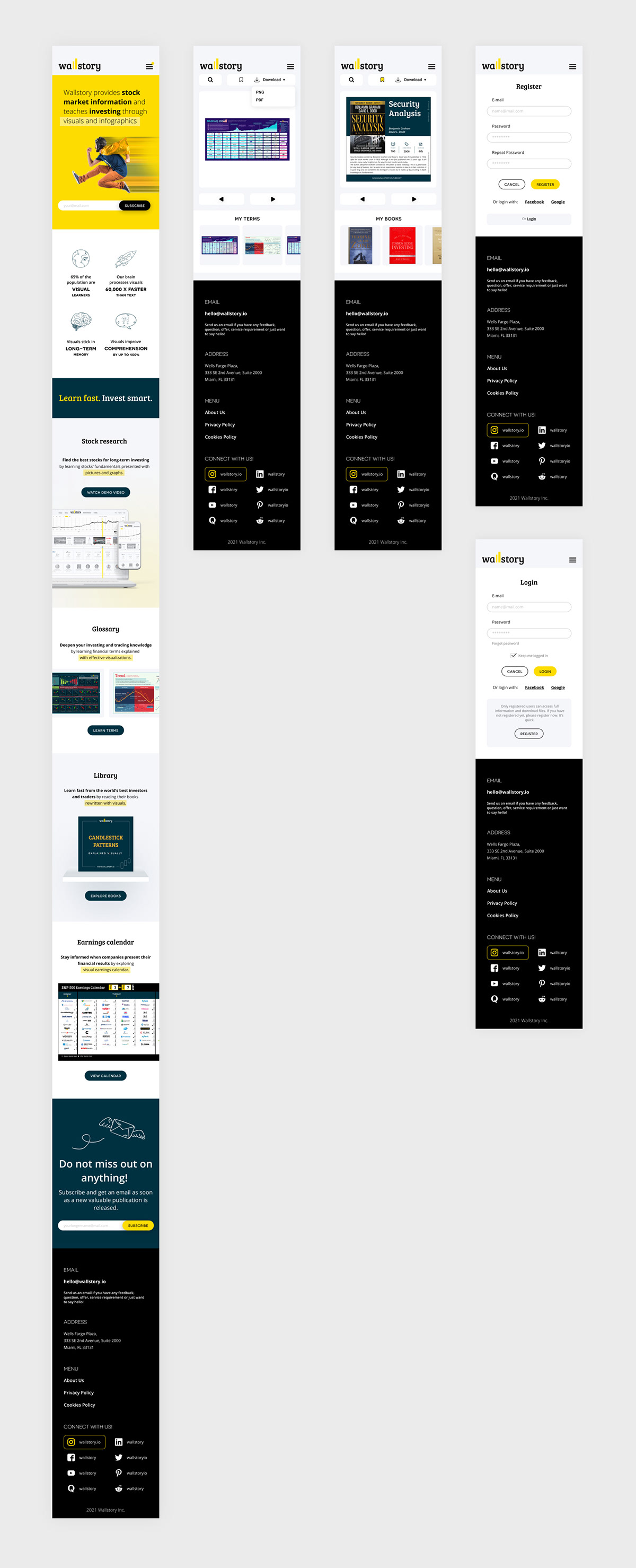 aliuslt data visualization infographic landing page mobile Responsive UI/UX wallstory Web Design 