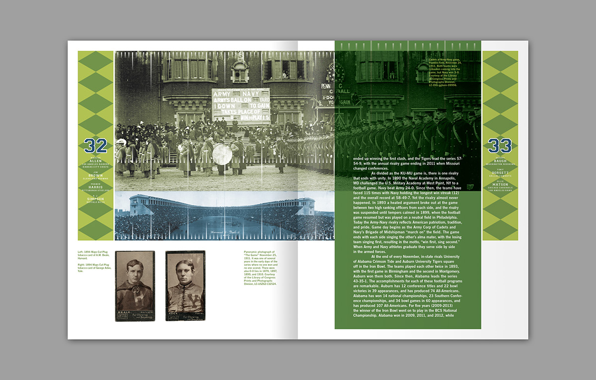 football catalog history book design