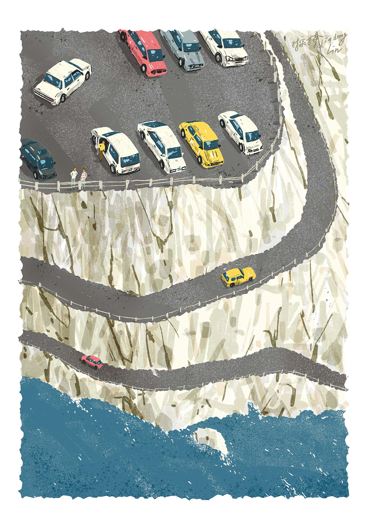 islands Cars Illustraion Jia Dong Lin landscapes 林家棟 插畫