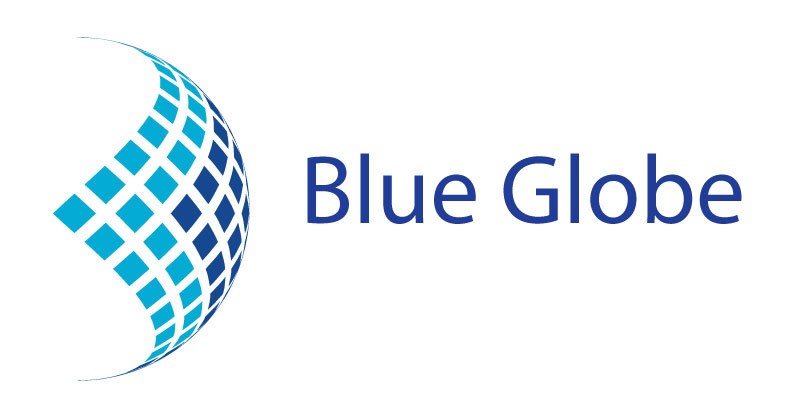 Blue earth globe - icon Royalty Free Vector Image