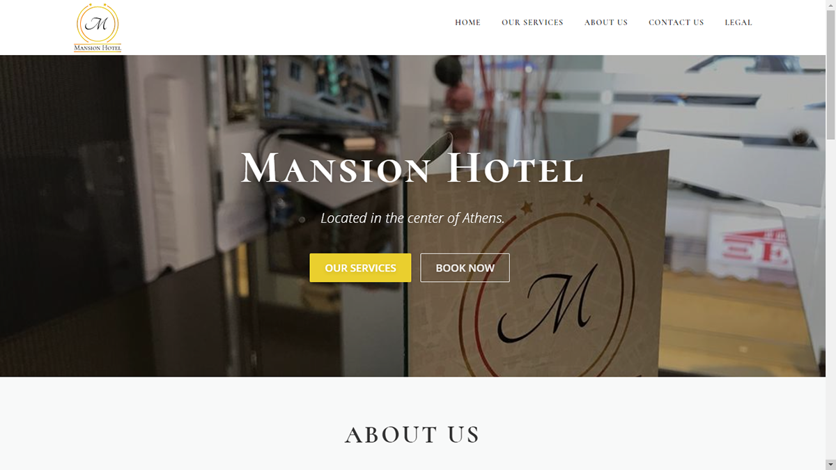 Logo Design mansion hotel athens web development 