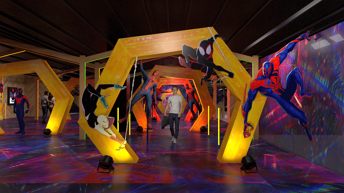 premiere Event spiderman miles morales  spiderverse Display Photobooth Ambient takeover