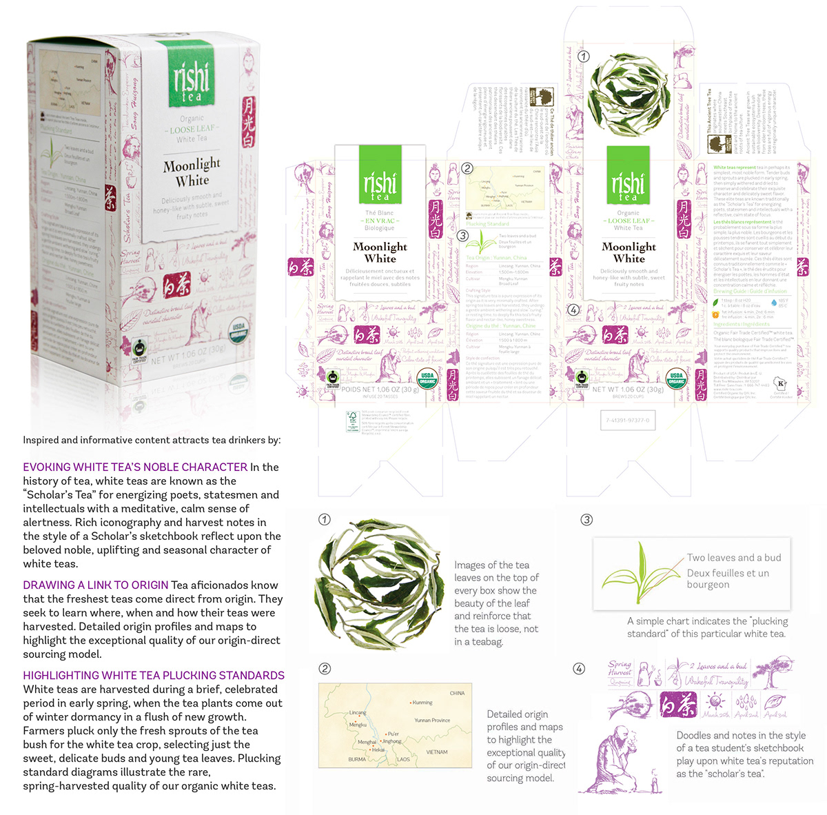 white tea loose leaf tea package design  organic fair trade Eco-Fresh