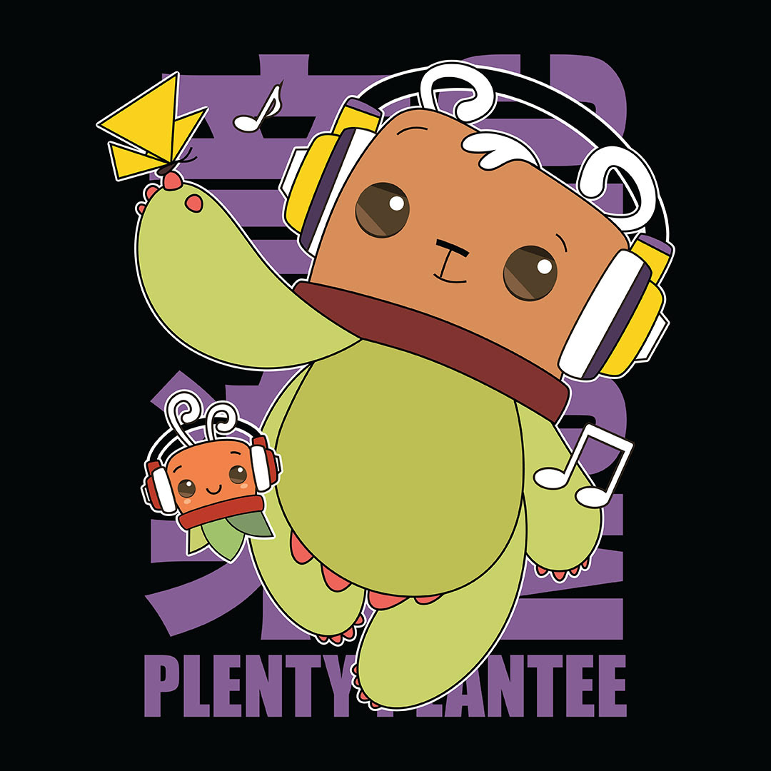 cute kawaii music Plant Plenty Plantee plentyplantee RedBubble teepublic tshirt Tshirt Design