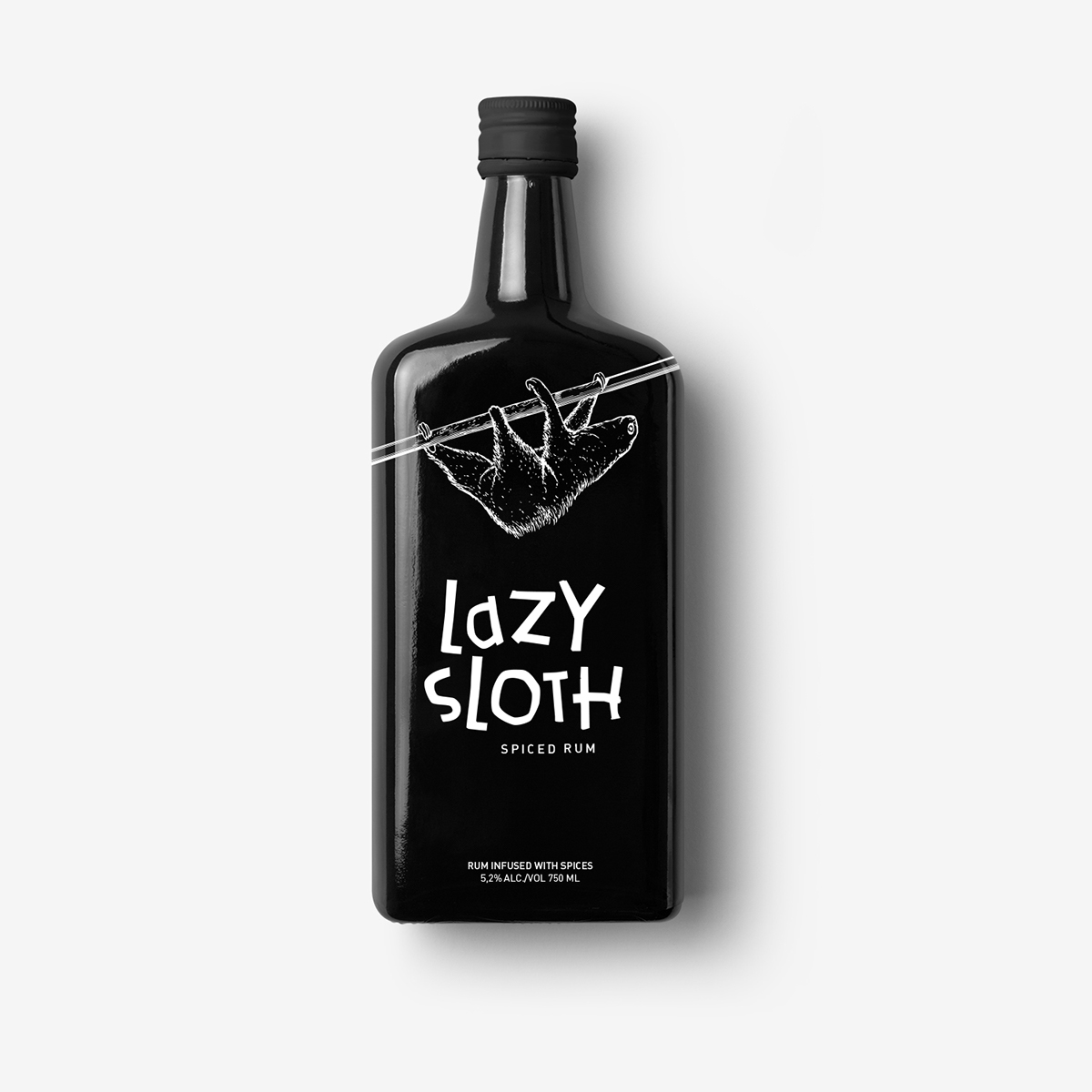 Packaging ILLUSTRATION  branding  Rum design art animal sloth black White