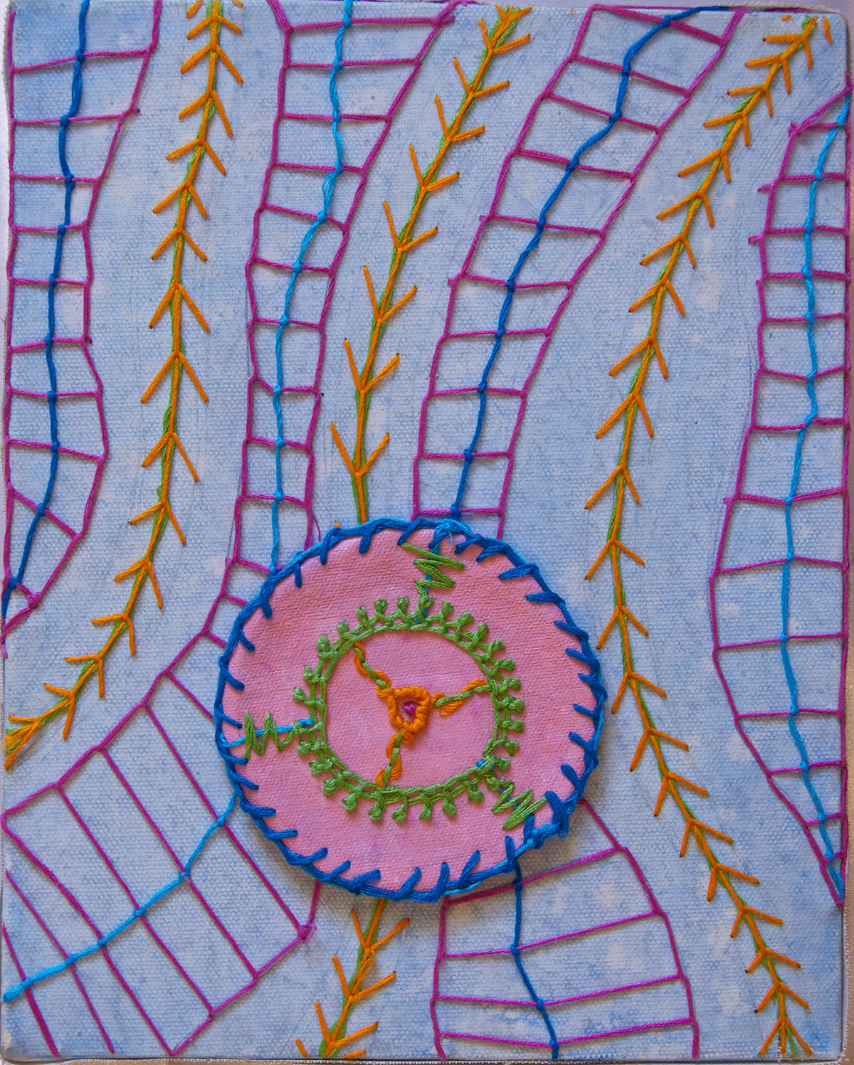 Embroidery self portrait series color design abstract
