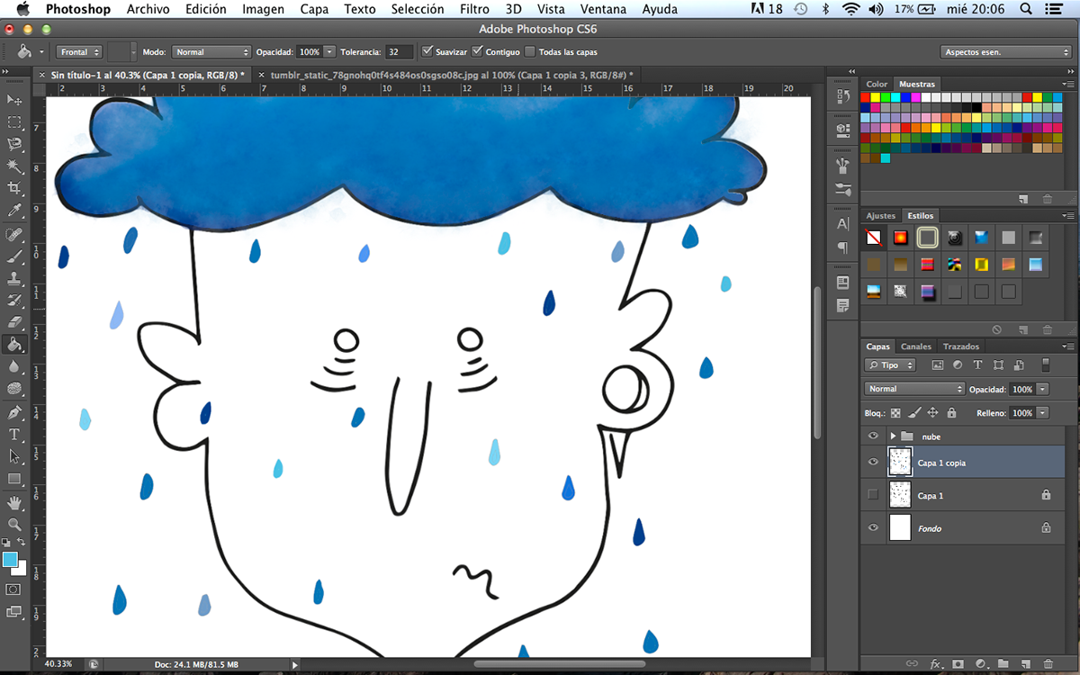lluvia Nube ilustracion lloviendo joven hechoenmexico
