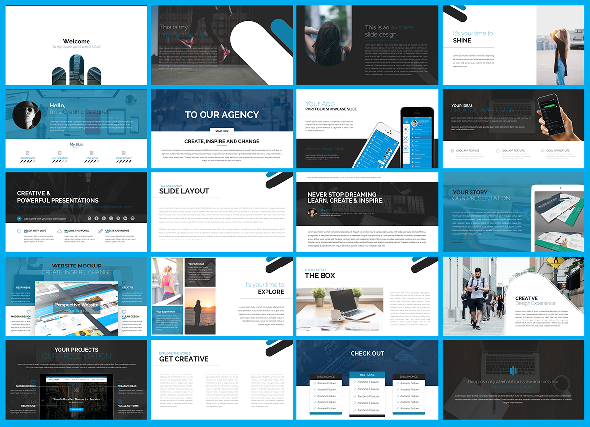 Powerpoint slide powerpoint template presentation clean agency creative design Web Technology