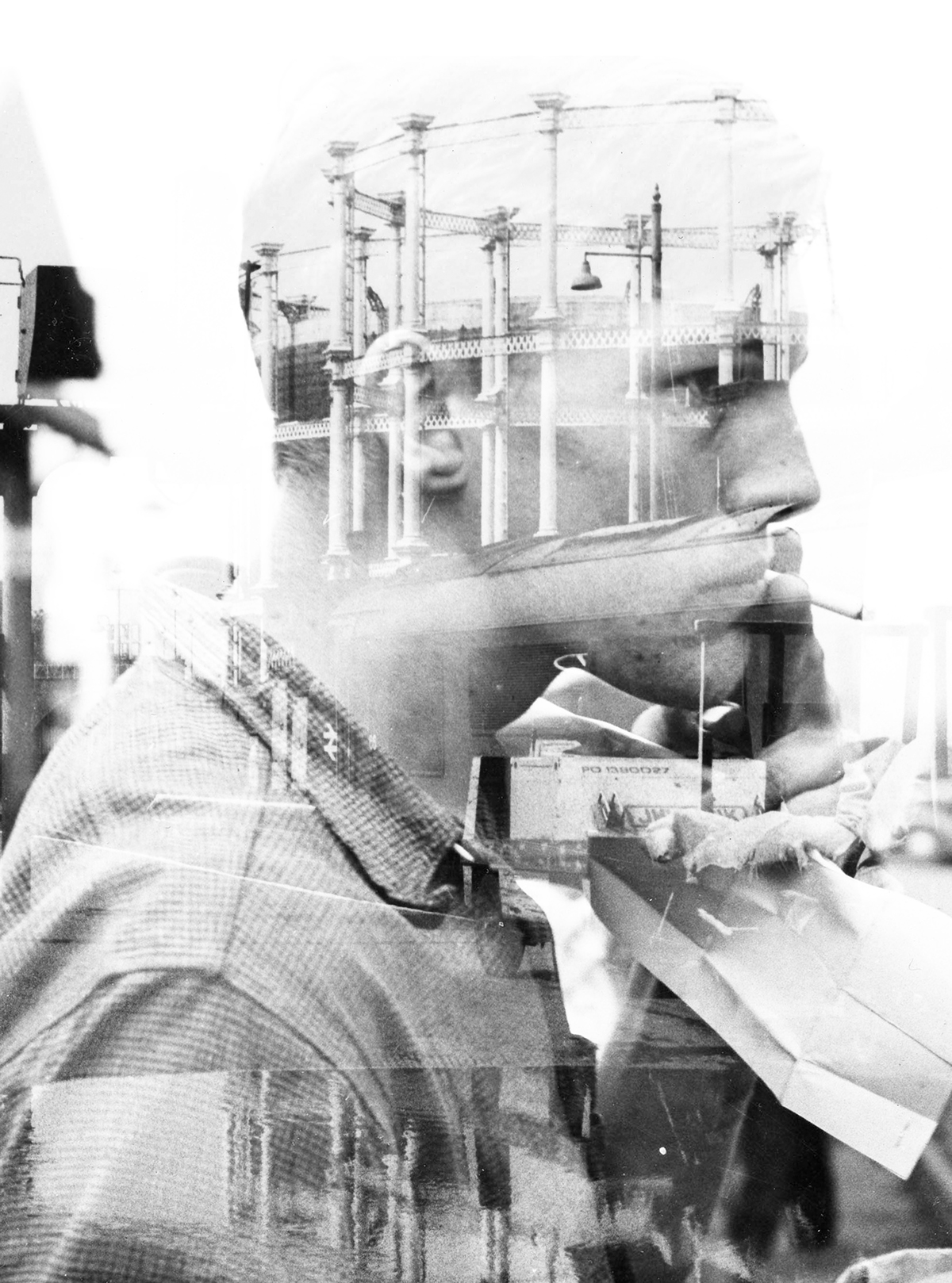 industry industrial ghosts Rotherham photoshop double exposure portraits